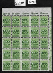 MNH stamp block Overprint 800K over 300Mk Scott #264 German Republic 1923 #2238