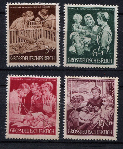 German Reich WW II : Nazi Mother and Child set from 1944 – mint NH