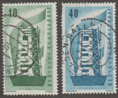 Germany 1956 SC# 748 – 749 – „Rebuilding Europe“ – Used Lot # 106