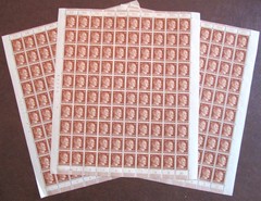 Deutsches 3rd Reich German Hitler 3 Full Sheets Stamps Hitler Head 24PF