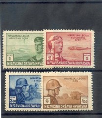 CROATIA (KROATIEN) Sc B33-7+IMP S/S(MI 107-10,BLK 5B)**F-VF NH 1943 MILITARY $40