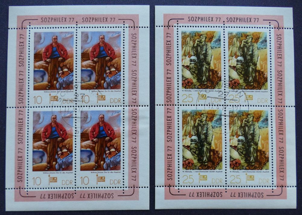 DDR MiNr. 2247-2248 Small Stamp Sheet Set Canceled (AM 393)