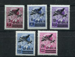 GERMANY 3rd REICH OCCUPATION WW2 SERBIA AIR MAIL 2NC16-2NC20 PERFECT MNH