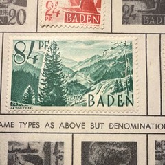 Baden Germany 84 Pf Green Landscapes Used Postage Stamp Uncertified Ungraded