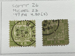 Germany States, Baden, Used – hinged on one album page, 1851-1868, High Value.