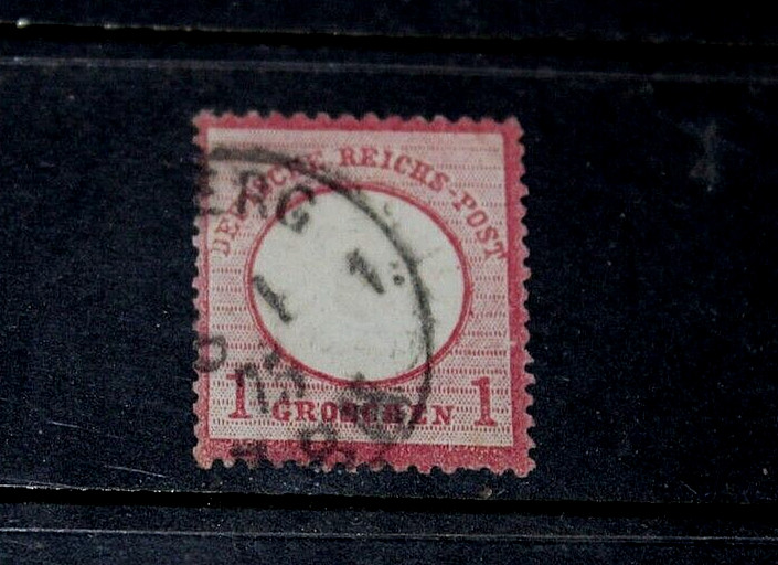 GERMANY 1872 1g RED EMBOSSED ARMS TYPE ISSUE.NO.1 F/USED