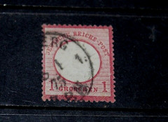 GERMANY 1872 1g RED EMBOSSED ARMS TYPE ISSUE.NO.1 F/USED