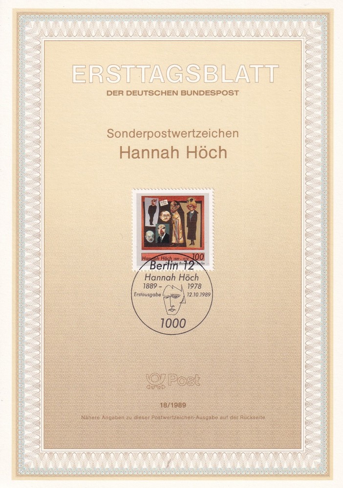 Berlin ETB 857 Scott 9N857 Hannah Hoch