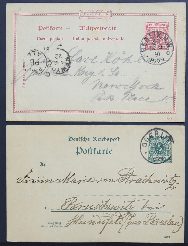 Germany – Postal Card HG#24 & 25 Buff Cards 1890 M354