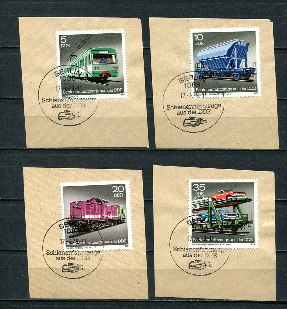 Germany – DDR : Railroad Cars set from 1979 – fancy first day cancels