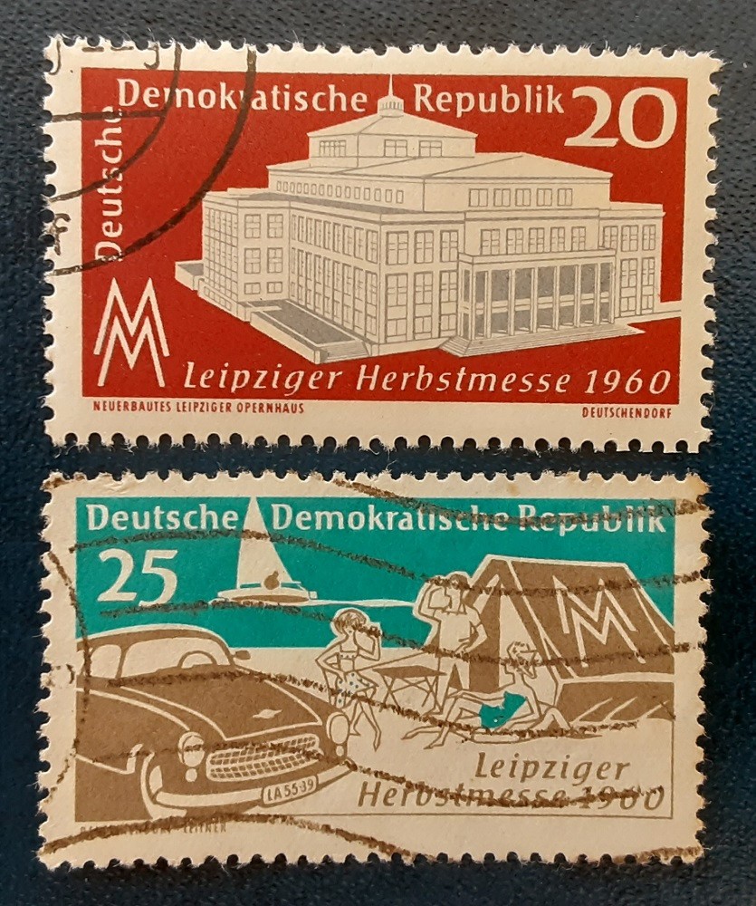 DDR Germany 1960 Used Leipzig Autumn Fair Mi 781-2 Scott 514-5 XF 7416