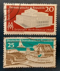 DDR Germany 1960 Used Leipzig Autumn Fair Mi 781-2 Scott 514-5 XF 7416