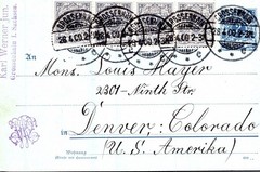 GERMANY 1900 POSTAL HISTORY UPRATED STATIONERY POSTCARD ADDR USA & POSTMARK