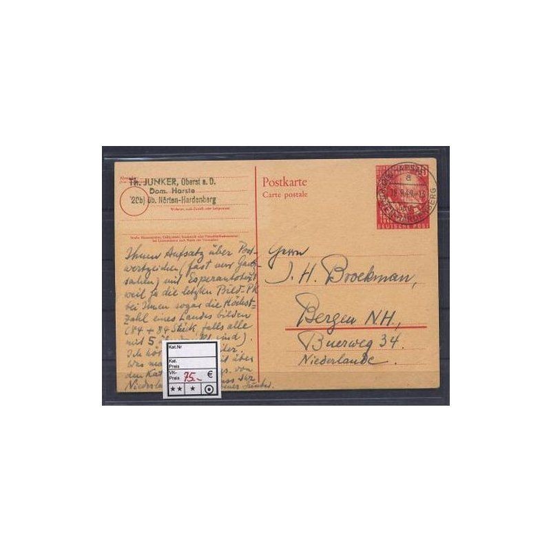 Federal Republic 1949, Mich. No.: 112 (PSo 2) postal stationery card abroad!!