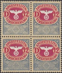 Stamp Germany Revenue Block WWII Fascism War Era Social Services Set MNH