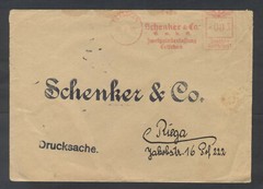 11457 Germany(Ostland),1944,Firma cover with red franking machine cancel from