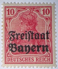Travelstamps: Germany Bayern Overprint Stamps Sc#180 10pf Mint Watermarked MOGH