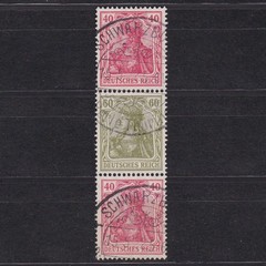 GERMANY 1921, Mi# S24, CV €500, Definitive combination from booklet, Used