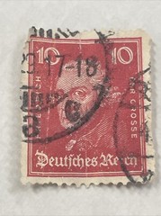 Germany 1926 Famous Germans SC: 355 10pfg Carmine Used Stamp TKS808*