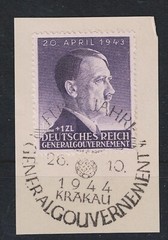 Germany WW2 Third Reich Krakau Swastika Postmark 1944 A-22
