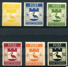GERMANY SOVIET OCCUPATION ZONE LOCAL ISSUE STORKOW MICHEL 9-14A PERFECT MNH