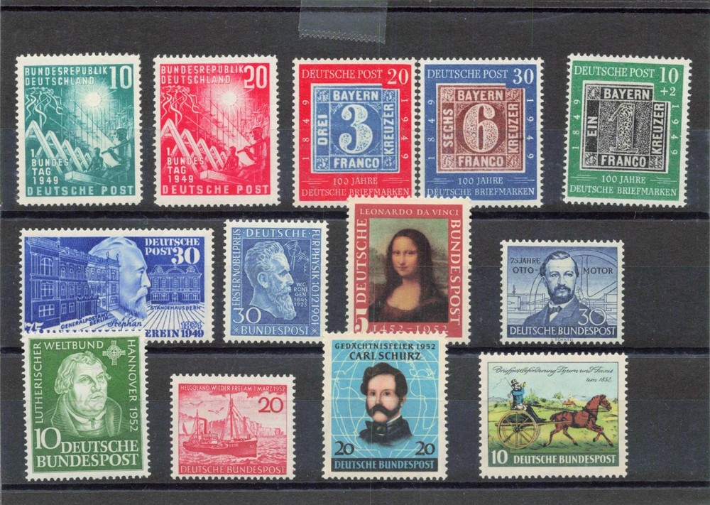 GERMANY 1949-1953 MNH 665-721, B309-B337 ALL THE GOOD STUFF (NO POSTHORN)