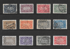 GERMANY SCOTT 198 – 209 USED SET – 1922/1923 NUMERALS OF VALUE ISSUE (B)
