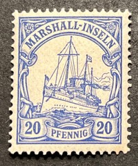Travelstamps: GERMANY MARSHALL ISLANDS STAMPS Kaiser’s Yacht 20pf MOGH UnWMK