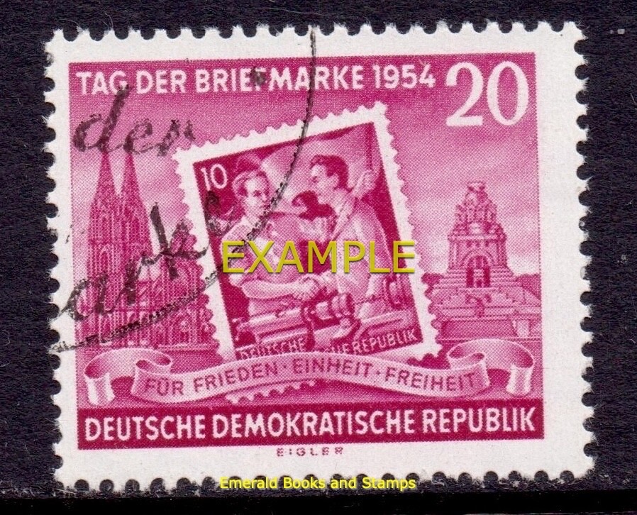 EBS East Germany DDR 1954 – Stamp Day – Tag der Briefmarke – Michel 445 – CTO