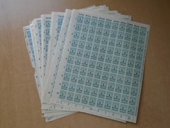 Germany – SG316 1M DM greenish blue 1923. 10 x complete sheets of 100 stamps.