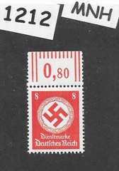 MNH stamp WWII official 1942 issue PF08 ScO96 Third Reich era Germany #1212