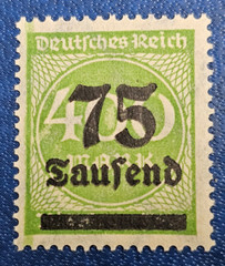 Stamp Germany Reich FREIMARKE 75 000 Mark 1923 Mi. Nr. 287 a [🇩🇪35974]