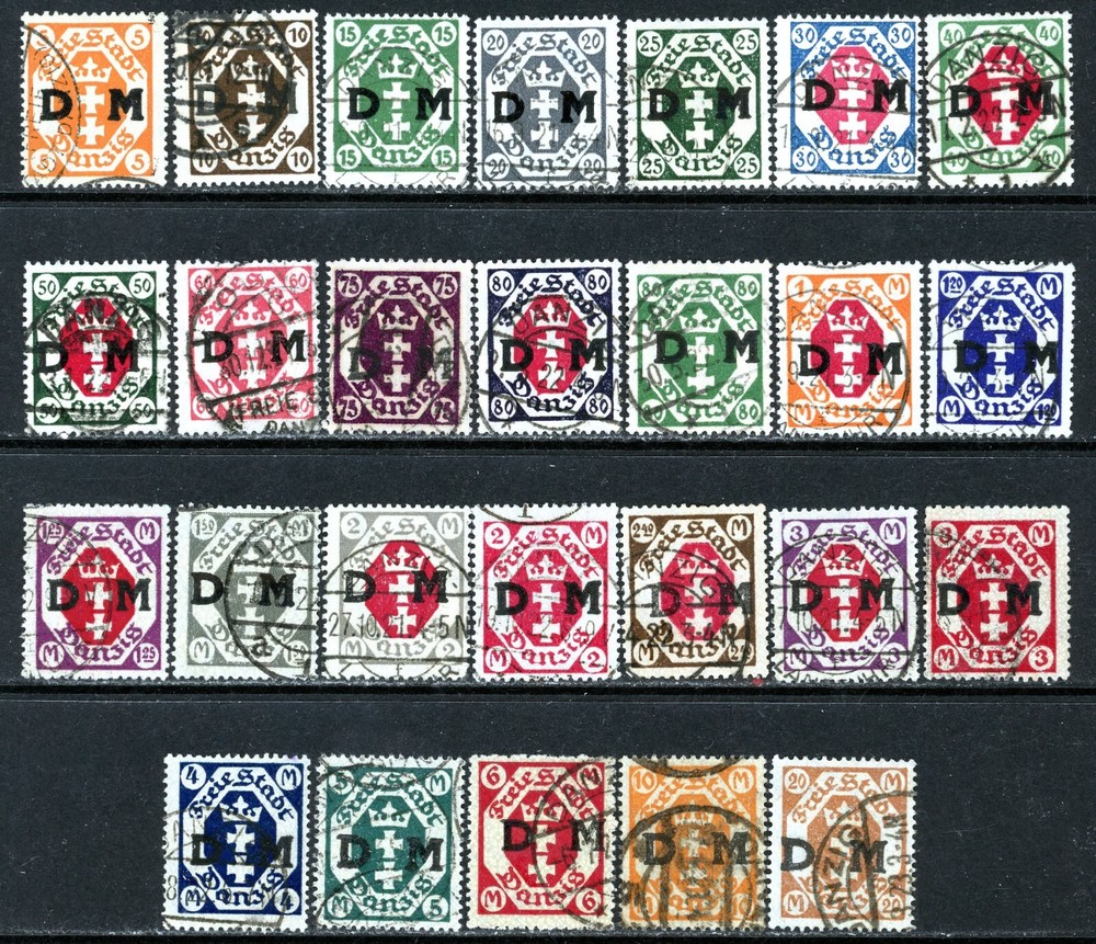 Stamps Danzig, Scott # O1-O27 used, complete set
