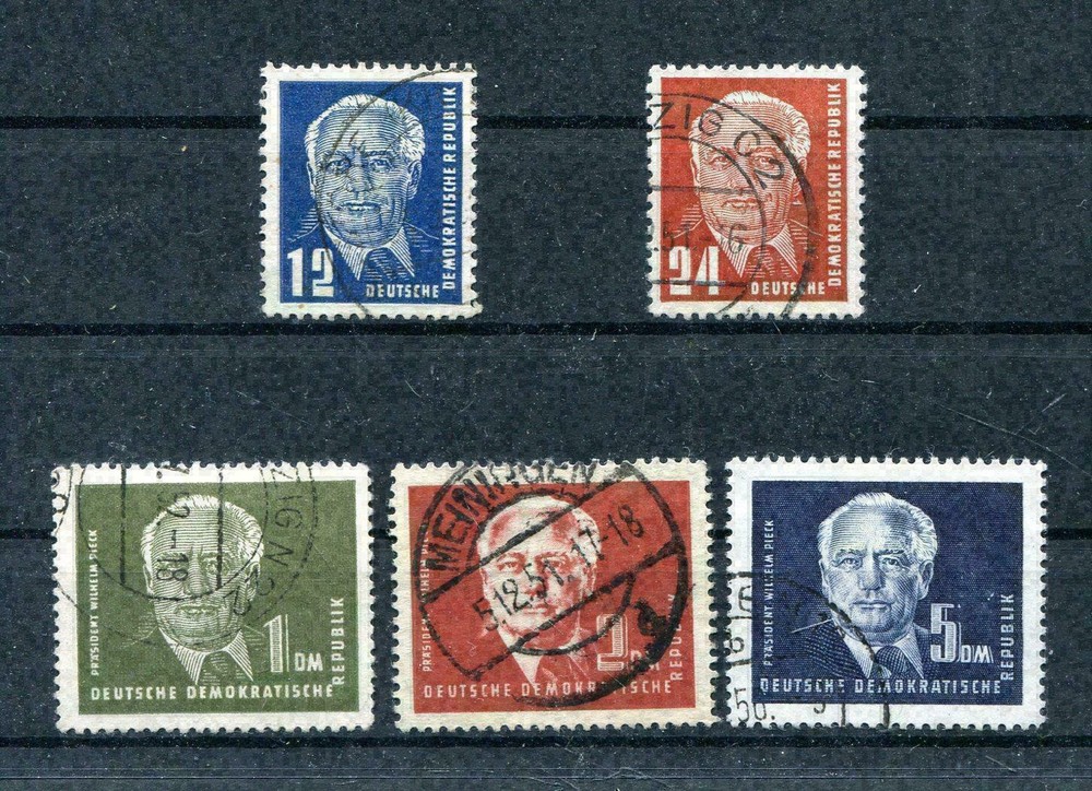 GDR No. 251 – 255 Canceled Pieck I 1950 (#79349)