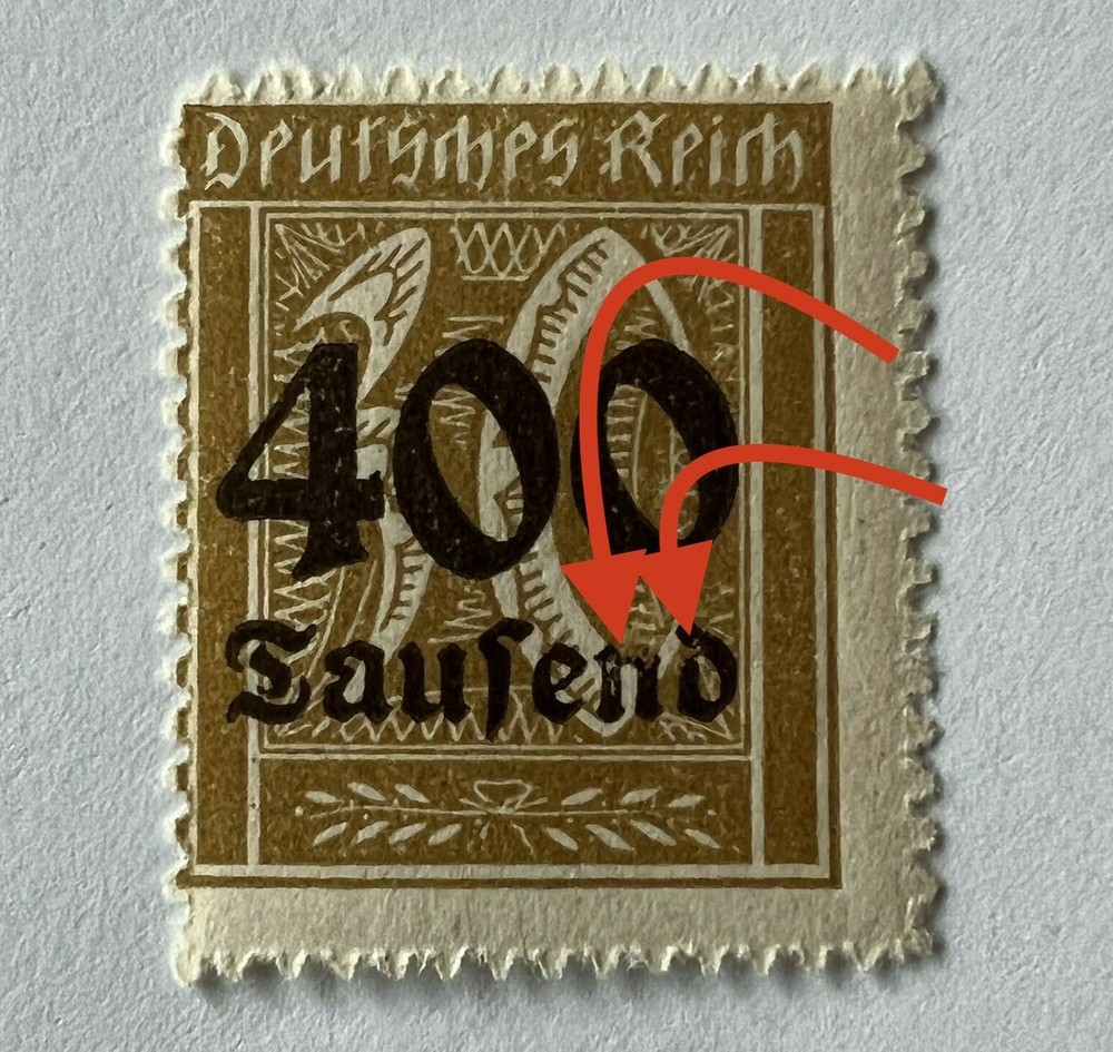 ERROR 1923 GERMANY STAMP #275 MISSING INK ON „N“ and „D“