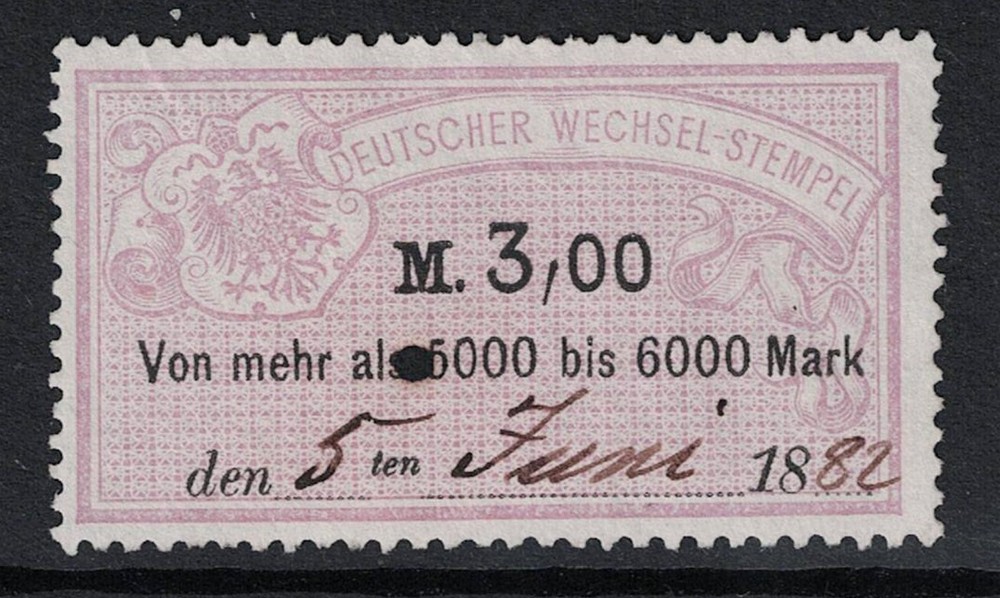 Germany 1880s Rose Exchange Revenue 3 Mark Used – S25771