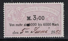 Germany 1880s Rose Exchange Revenue 3 Mark Used – S25771