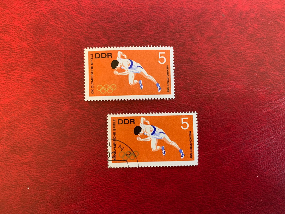 GERMANY EAST DDR USED & MNH 1968 OLYMPIC GAMES MEXICO ATHLETICS RUNNING SPRINT
