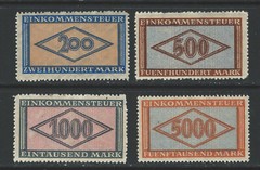 GERMAN REICH EINKOMMENSTEUER TEVER TAX REVENUE STAMPS