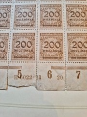 German Stamps Third Reich HyperInflation block of 91 stamps 1923 200M million