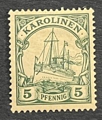 Travelstamps:Germany KAROLINEN Stamps Kaiser’s Yacht MOGH 5pf UnWmk