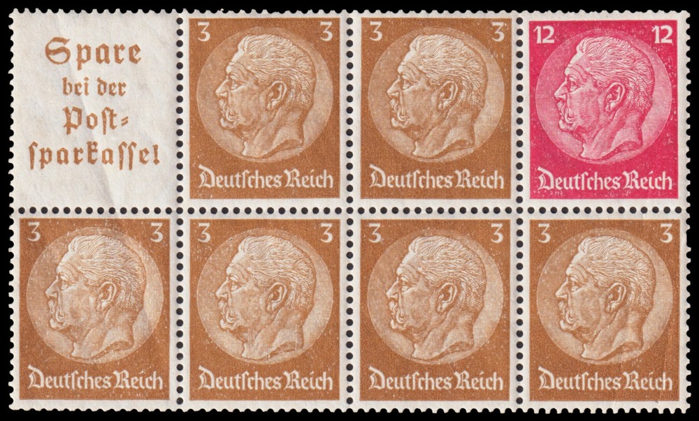 Germany Scott 416c Booklet Pane (1933) Mint NH F-VF, CV $11.50 C