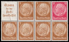 Germany Scott 416c Booklet Pane (1933) Mint NH F-VF, CV $11.50 C