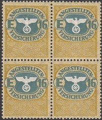 Stamp Germany Revenue Block WWII Fascism War Era Social Services Set MNH