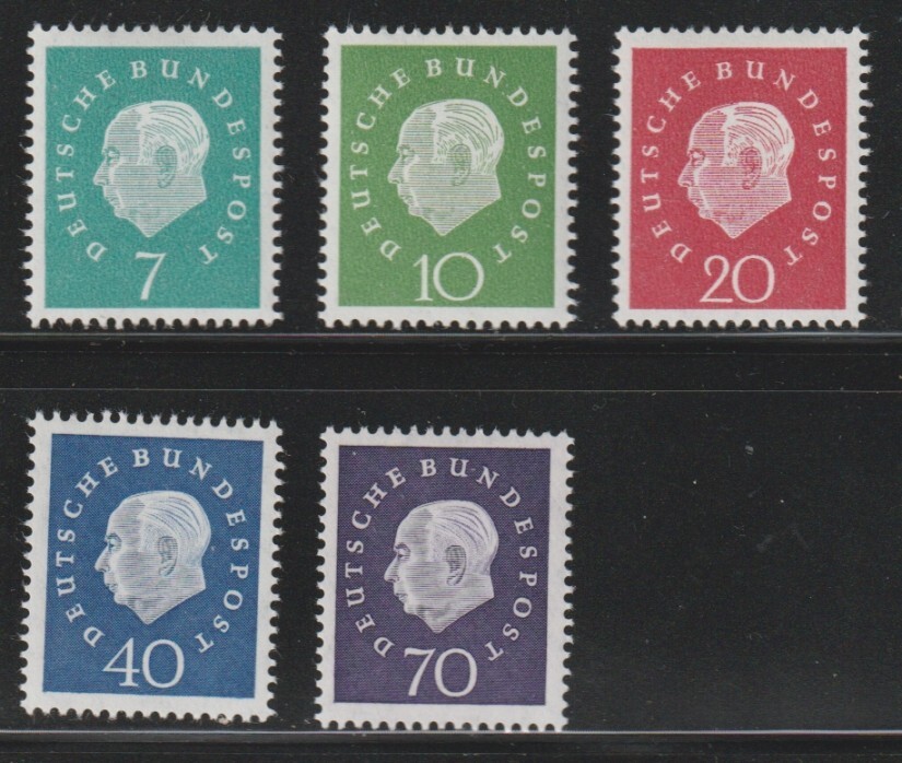 Germany 1959 #793-97 Complete set MNH OG