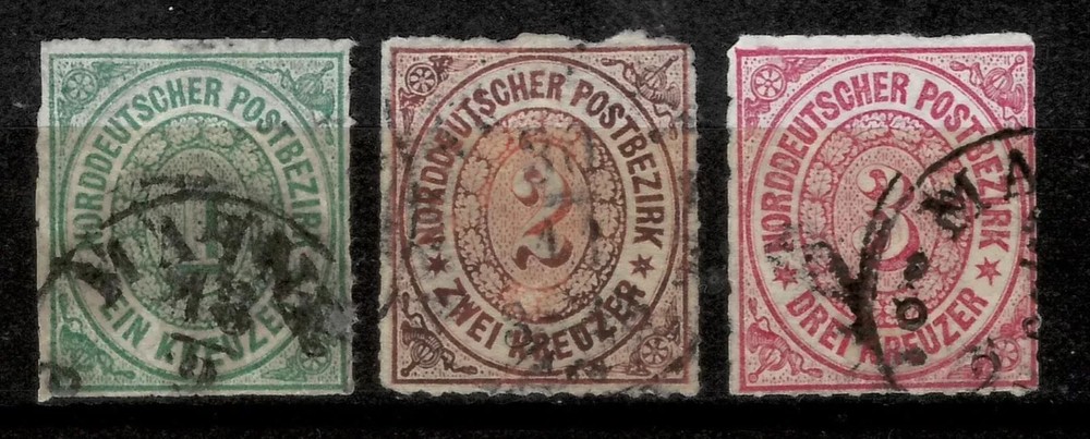 Northern Germany Confederation – NDP 1868 set Mi 7/9 ☀ Used