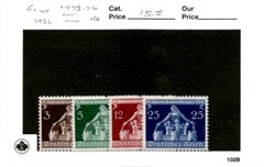 Germany, Postage Stamp, #473-476 Mint NH, 1936 Municipalities (AB)