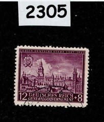 Used Stamp Sc NB15 General Government Warsaw Lublin Cracow Poland WWII #2305