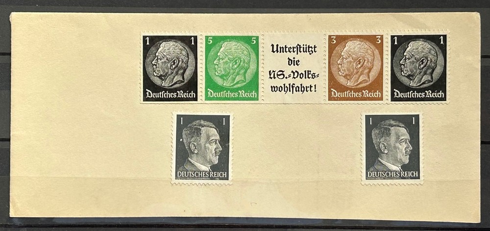 1939-41 German Stamps on card Hindenburg and Hitler Mi DR EG1 and 781a nice /794