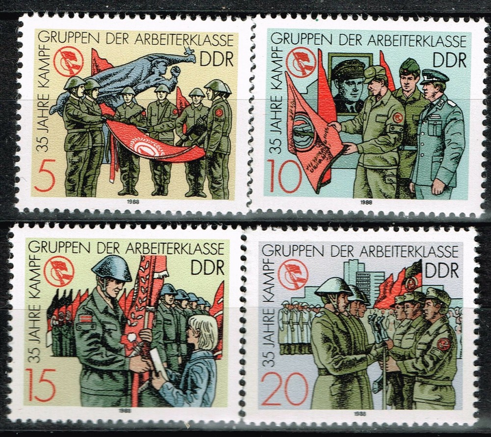 Germany DDR Cold War Communist Army Soldiers set 1988 MNH